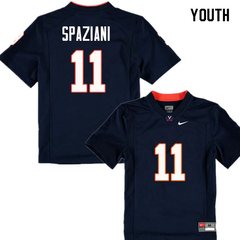 Youth #11 Joe Spaziani Virginia Cavaliers College Football Jerseys Sale-Navy - Click Image to Close